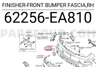 Nissan 62256EA810 FINISHER-FRONT BUMPER FASCIA,RH