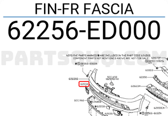 Nissan 62256ED000 FIN-FR FASCIA