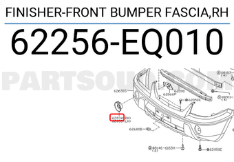 Nissan 62256EQ010 FINISHER-FRONT BUMPER FASCIA,RH