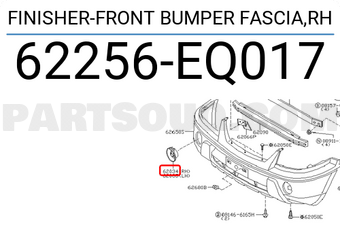 Nissan 62256EQ017 FINISHER-FRONT BUMPER FASCIA,RH