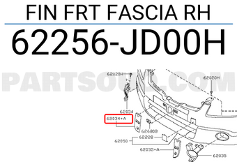 Nissan 62256JD00H FIN FRT FASCIA RH