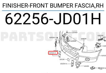 Nissan 62256JD01H FINISHER-FRONT BUMPER FASCIA,RH