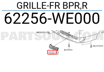 Nissan 62256WE000 GRILLE-FR BPR,R