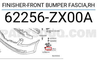 Nissan 62256ZX00A FINISHER-FRONT BUMPER FASCIA,RH