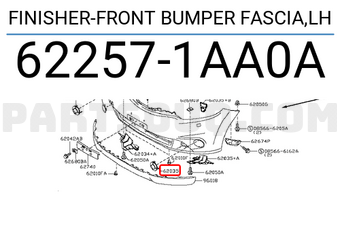 Nissan 622571AA0A FINISHER-FRONT BUMPER FASCIA,LH