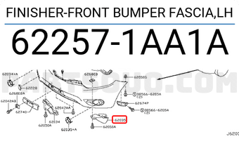 Nissan 622571AA1A FINISHER-FRONT BUMPER FASCIA,LH