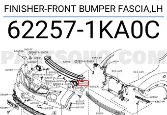 Nissan 622571KA0C FINISHER-FRONT BUMPER FASCIA,LH