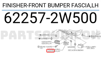 Nissan 622572W500 FINISHER-FRONT BUMPER FASCIA,LH