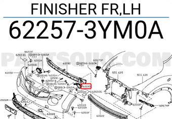Nissan 622573YM0A FINISHER FR,LH