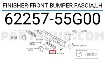 Nissan 6225755G00 FINISHER-FRONT BUMPER FASCIA,LH