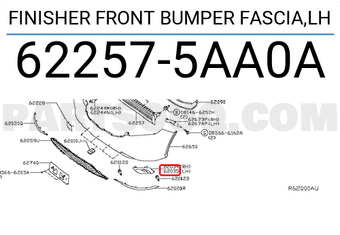 Nissan 622575AA0A FINISHER FRONT BUMPER FASCIA,LH