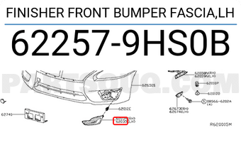 Nissan 622579HS0B FINISHER FRONT BUMPER FASCIA,LH