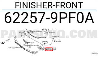 Nissan 622579PF0A FINISHER-FRONT