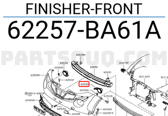 Nissan 62257BA61A FINISHER-FRONT