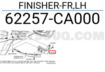 Nissan 62257CA000 FINISHER-FR,LH