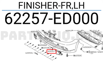 Nissan 62257ED000 FINISHER-FR,LH
