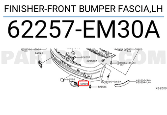 Nissan 62257EM30A FINISHER-FRONT BUMPER FASCIA,LH