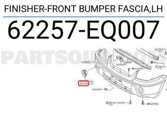 Nissan 62257EQ007 FINISHER-FRONT BUMPER FASCIA,LH