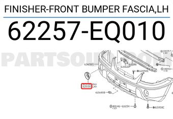 Nissan 62257EQ010 FINISHER-FRONT BUMPER FASCIA,LH