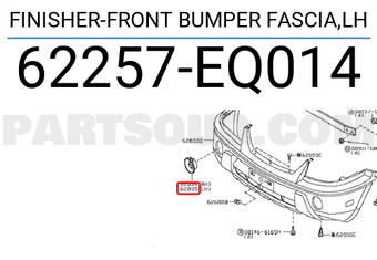 Nissan 62257EQ014 FINISHER-FRONT BUMPER FASCIA,LH