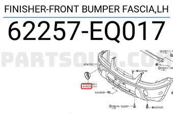 Nissan 62257EQ017 FINISHER-FRONT BUMPER FASCIA,LH