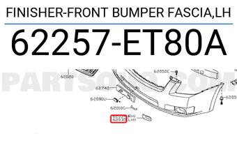 Nissan 62257ET80A FINISHER-FRONT BUMPER FASCIA,LH