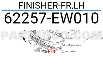 Nissan 62257EW010 FINISHER-FR,LH