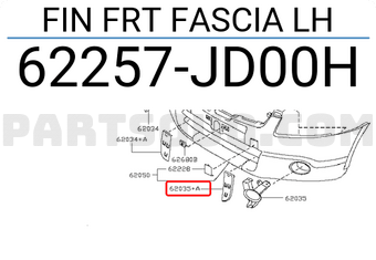 Nissan 62257JD00H FIN FRT FASCIA LH