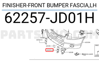 Nissan 62257JD01H FINISHER-FRONT BUMPER FASCIA,LH