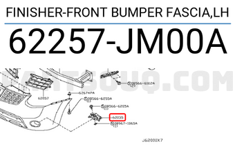 Nissan 62257JM00A FINISHER-FRONT BUMPER FASCIA,LH