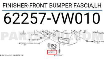 Nissan 62257VW010 FINISHER-FRONT BUMPER FASCIA,LH