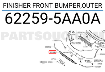 Nissan 622595AA0A FINISHER FRONT BUMPER,OUTER