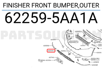 Nissan 622595AA1A FINISHER FRONT BUMPER,OUTER