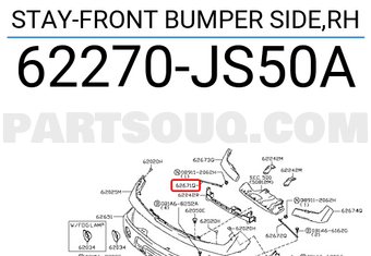 Nissan 62270JS50A STAY-FRONT BUMPER SIDE,RH