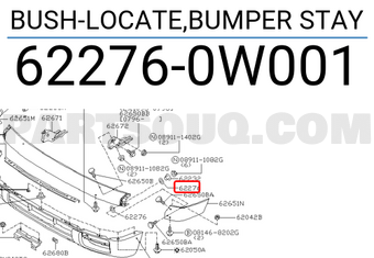 Nissan 622760W001 BUSH-LOCATE,BUMPER STAY