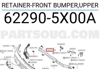 Nissan 622905X00A RETAINER-FRONT BUMPER,UPPER
