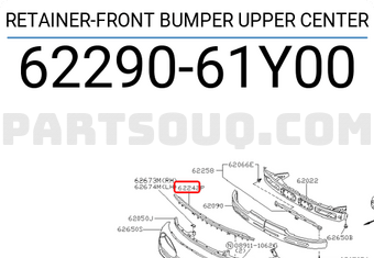 Nissan 6229061Y00 RETAINER-FRONT BUMPER UPPER CENTER