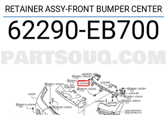 Nissan 62290EB700 RETAINER ASSY-FRONT BUMPER CENTER