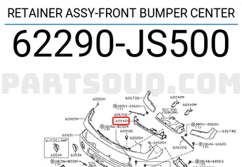 Nissan 62290JS500 RETAINER ASSY-FRONT BUMPER CENTER