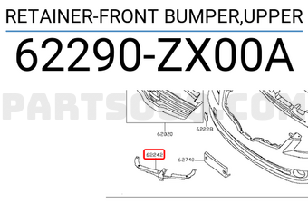 Nissan 62290ZX00A RETAINER-FRONT BUMPER,UPPER