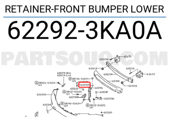 Nissan 622923KA0A RETAINER-FRONT BUMPER LOWER