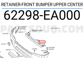 Nissan 62298EA000 RETAINER-FRONT BUMPER UPPER CENTER