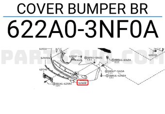 622A03NF0A Nissan Cover Bumper BR