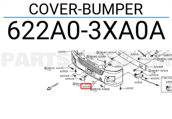 Nissan 622A03XA0A COVER-BUMPER