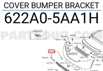 Nissan 622A05AA1H COVER BUMPER BRACKET