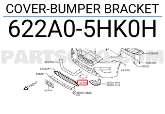 Nissan 622A05HK0H COVER-BUMPER BRACKET