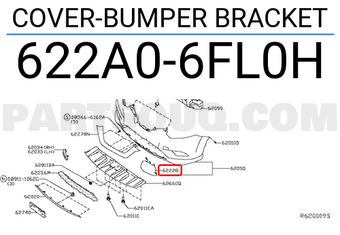 Nissan 622A06FL0H COVER-BUMPER BRACKET