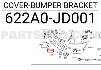 Nissan 622A0JD001 COVER-BUMPER BRACKET