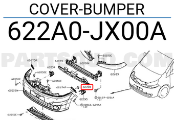 Nissan 622A0JX00A COVER-BUMPER
