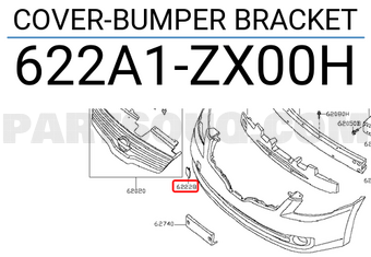 Nissan 622A1ZX00H COVER-BUMPER BRACKET